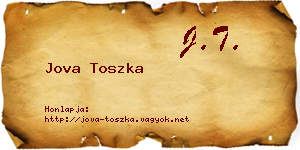 Jova Toszka névjegykártya